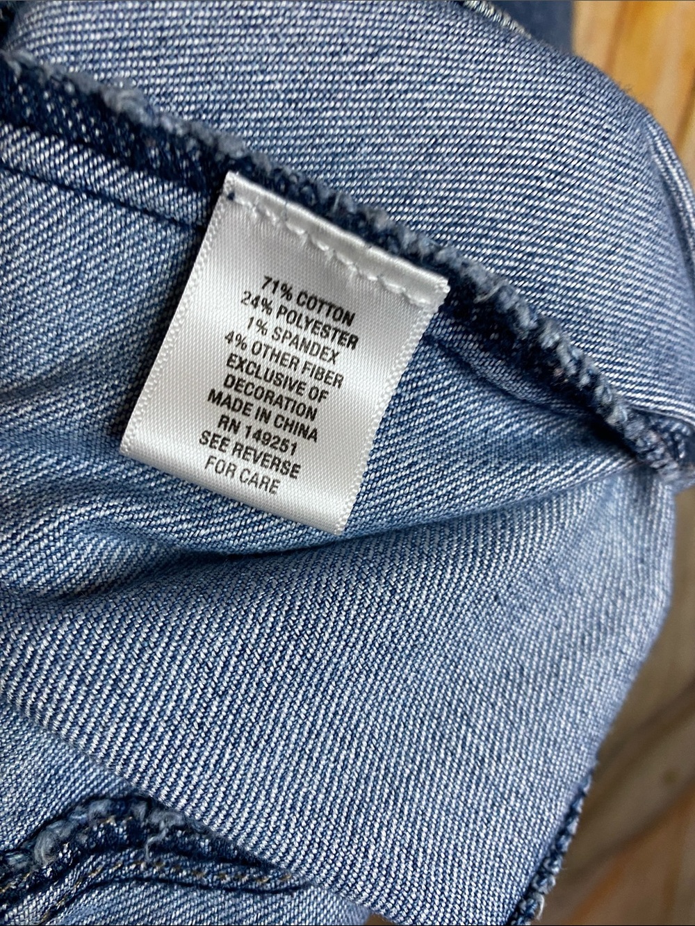 Dress Barn Blue Denim Jacket with Printed Front Panels - Picture 3 of 6